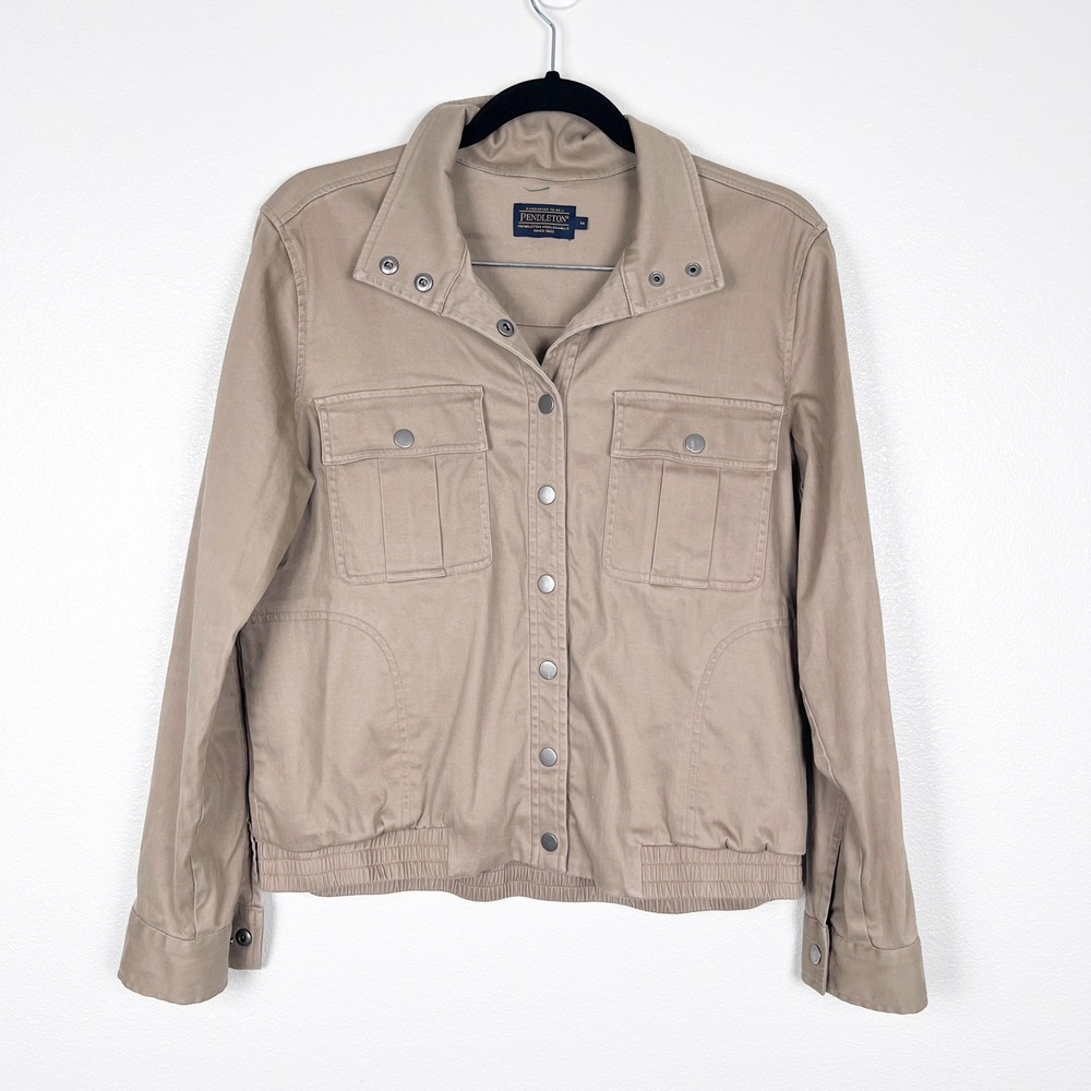 Pendleton women's Snap Front Lightweight Jacket Brown z M